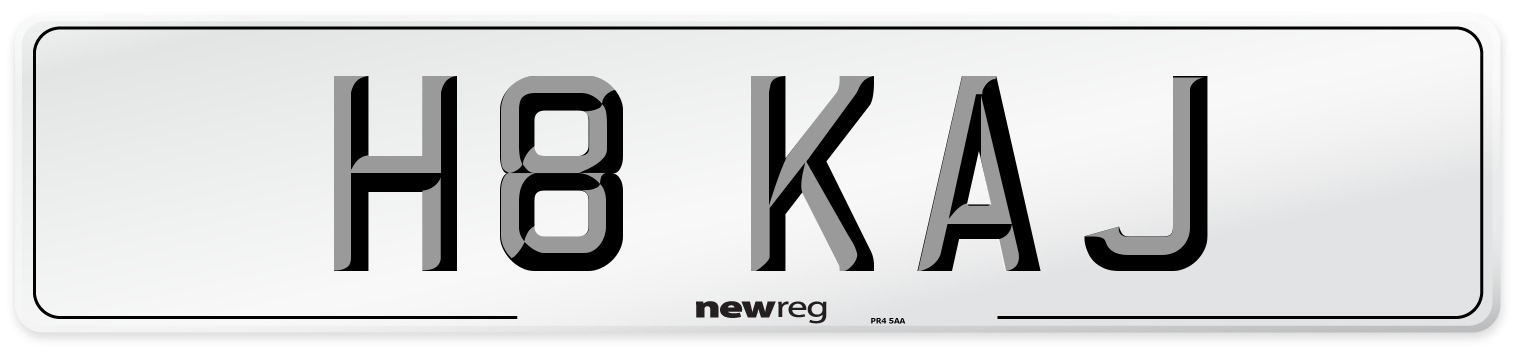 H8 KAJ Number Plate from New Reg